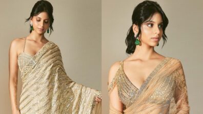 Suhana Khan Dreamy In Sarees; Plunging Blouses Grabs Attention