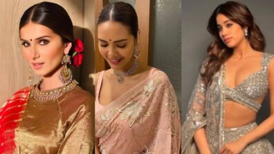 Tara Sutaria, Esha Gupta, And Jahnvi Kapoor: Girls In Attention Grabbing Avatar In Traditional Drapes 