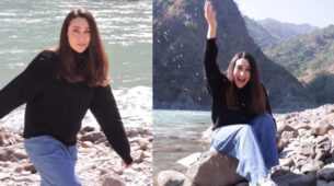 Throwback Karishma Kapoor having a great time by the river in Rishikesh