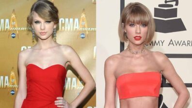 Times When Taylor Swift Flaunted Her Beauty Symbol Collar Bones In Plunging Dresses, While Thigh-High Slits Grab Attention