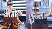 Tina Datta Looks Super Hot In Black And White Striped Monochrome Outfit 