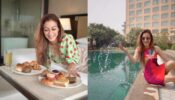 TMKOC diva Sunayana Fozdar is busy relishing yummy desserts inside hotel room, check out