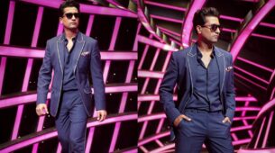 Vicky Kaushal looks “ultimate level” attractive in a dark blue blazer outfit