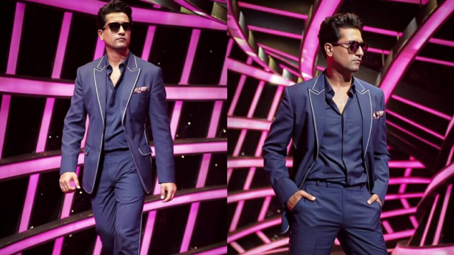 Vicky Kaushal looks "ultimate level" attractive in a dark blue blazer outfit 743667