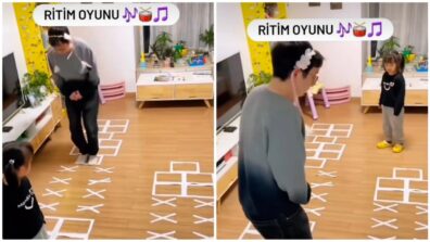 Viral Video: A Girl And Father Plays Hopscotch Kids Game On A Ram Sam Sam Song; Watch