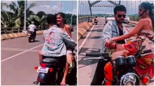 Watch video: Tejasswi Prakash and Karan Kundrra enjoying a romantic bike ride