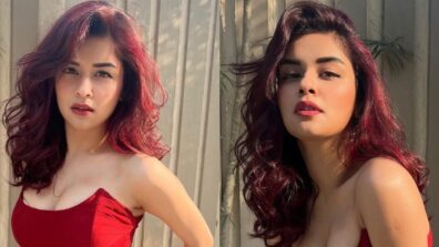 What A Babe: Avneet Kaur is all about ‘mulbetry’ vibes in red deep-neck outfit, stuns in sensuous dark red hair colour