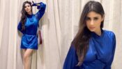 What A Cutie: Mouni Roy dazzles in blue midi outfit, looks irresistibly cute while playing with pet dogs