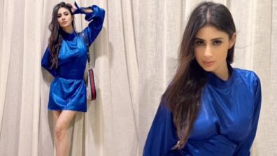 What A Cutie: Mouni Roy dazzles in blue midi outfit, looks irresistibly cute while playing with pet dogs