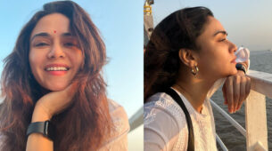 Amruta Khanvilkar shared a selfie picture in a white chikankari Kurta outfit says, ‘I have two moods’