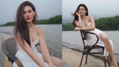 Amyra Dastur Looks Smoking Hot In White Thigh High-Slit Glamorous Dress