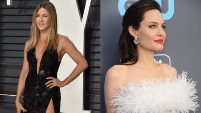 Angelina Jolie Vs Jennifer Aniston: Who Is Bewitching In Feathery Gown?