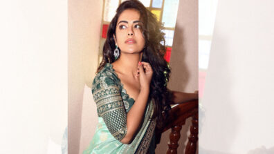 Avika Gor Makes Heads Turn In Chanderi Silk Green Embroidered Saree