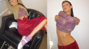 Bella Hadid Looks Sultry In Printed Crop And Velvet Skirt; Check ASAP!