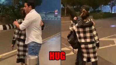 Ex-couple Malaika Arora and Arbaaz Khan bid goodbye to son Arhaan at the airport, share a hug