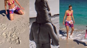 Gigi Hadid’s beach day looks in style with daughter Khai
