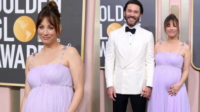 Golden Globes 2023: Kaley Cuoco flaunts her baby bump in gorgeous lilac gown