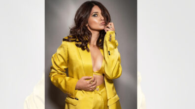 In Pics: Jennifer Winget oozes in a golden shimmery coat pant outfit