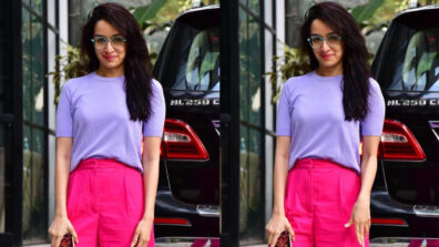 In Pics: Shraddha Kapoor Gets Papped In Lilac Coloured T-shirts And Pink Pants