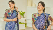 Jacqueline Fernandez Looks Stunning In Royal Blue Printed Saree At Dadasaheb Phalke International Film Festival 2023
