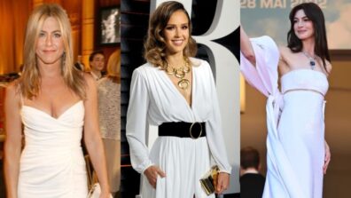 Jennifer Aniston, Jessica Alba, And Anne Hathaway: Actresses Are Eternal In Typical White Gowns Like A Queen