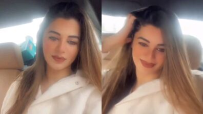 Kainaat Arora Vibing In the Car, Surfing The City In White Outfit, See Video