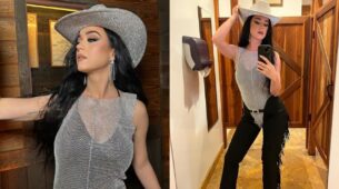 Katy Perry is the new age cowgirl in this ultra-sass sequinned outfit