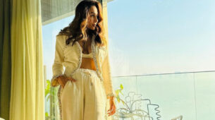 Malaika Arora Looks Bombshell In Bralette Style All-White Ensemble