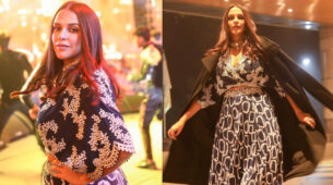 Neha Dhupia’s Fashion Cues To Keep It Hot This Winter In Kaftan Top and Circular Pant Set