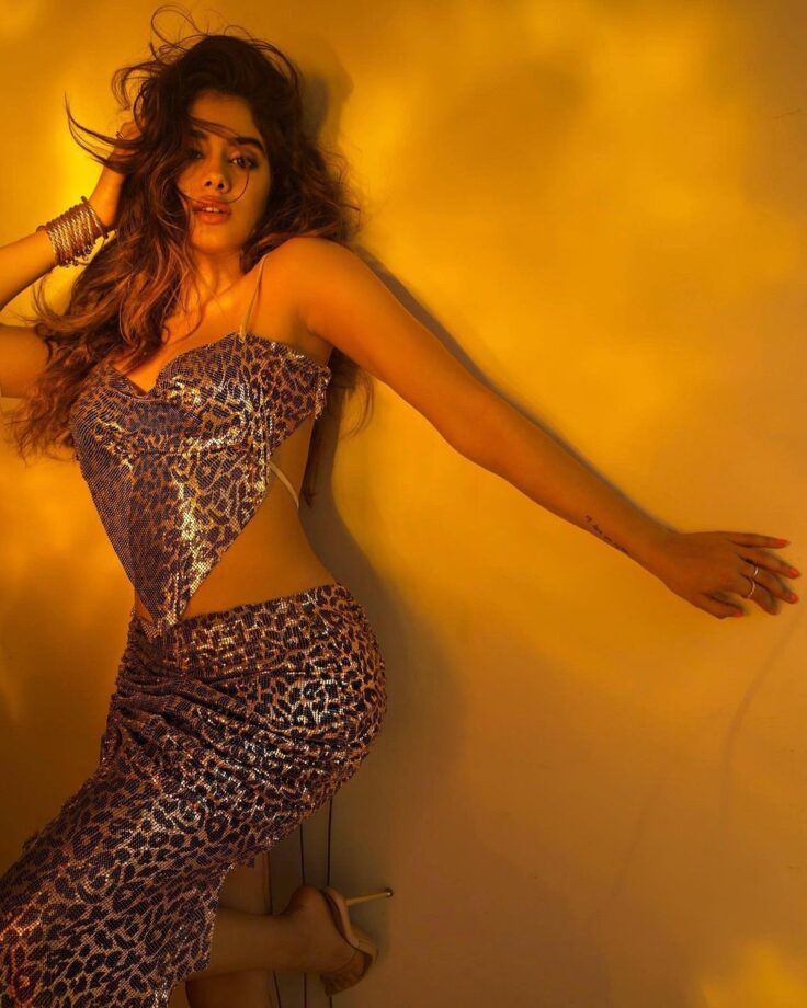 Nikita Karizma's Metallic Leopard Print Ensemble On Janhvi Kapoor Looked Incredible 757693