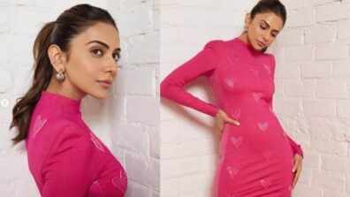 Rakul Preet Singh promotes Chhatriwali in an alluring hot pink mini dress