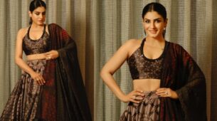 Raveena Tandon Looks Resplendent In Beautiful Black And Red Lehenga Set, See Pics