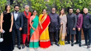 RRR Family: Ram Charan, Jr NTR, SS Rajamouli Attend Golden Globe Awards, Pose on Red Carpet