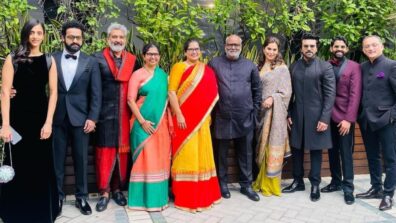 RRR Family: Ram Charan, Jr NTR, SS Rajamouli Attend Golden Globe Awards, Pose on Red Carpet