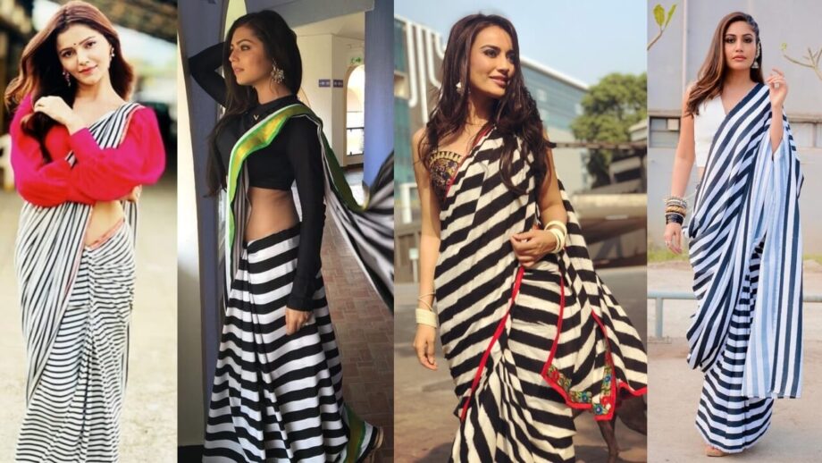 Rubina Dilaik, Surbhi Jyoti, And Others Are A Captivating Beauty Embracing The Zebra Print Striped Saree 755326