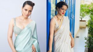 Satin To Cotton: Kangana Ranaut Embracing Unique Saree Drapes