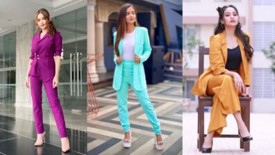 Slay The Vibrant Hue In Preppy Pantsuits Like Actresses Jannat Zubair, Anushka Sen, And Ashi Singh