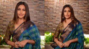Surbhi Chandna is absolute queen in teal blue saree