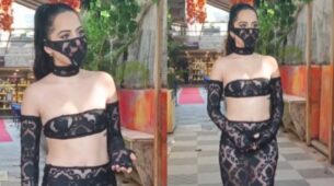 Urfi Javed dazzles in black semi-transparent bold outfit, see video