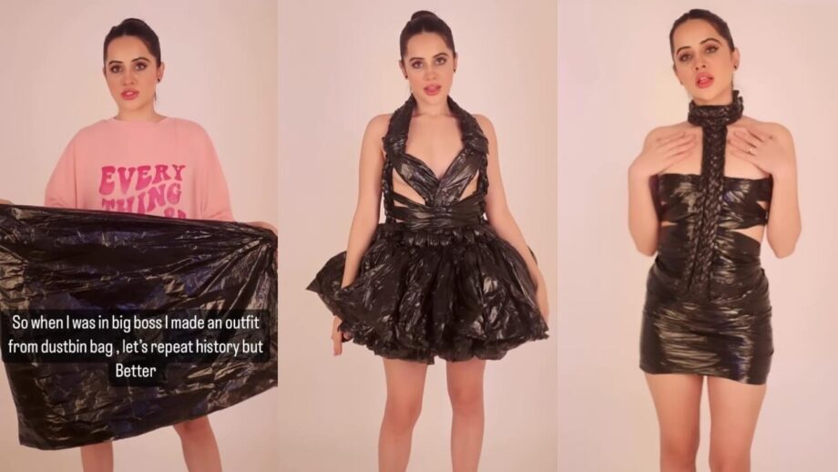 Urfi Javed Recreates Dustbin Bag Dress Moment; Netizens Praise 761981