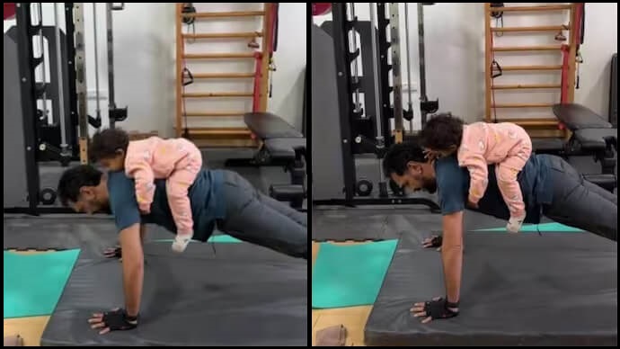 Viral Video: A Man Doing Pushups With Granddaughter Is Gathering Netizens' Attention 762634