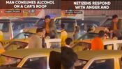 Viral Video: A Man Drinking Alcohol On The Rooftop Of A Car Grabs Attention