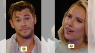 Watch: Chris Hemsworth leaves co-star Scarlett Johansson in ‘Eww’ with his response after latter asked, “How did your hammer grow, Chris?”