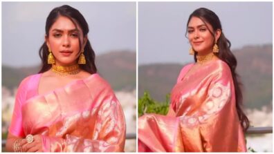 Watch: Mrunal Thakur oozes grace and elegance in a pink saree