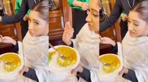 Watch: Surbhi Chandna cherishes street food amid shooting