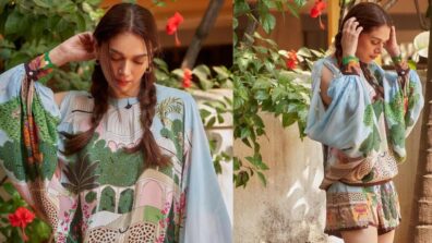 Aditi Rao Hydari Is A Style Queen In A Light Blue Printed Top With Mini Skirt