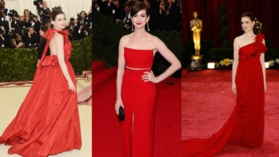 Anne Hathaway’s Jaw-Dropping Looks On Red Carpet In Red Ensembles; See Pics