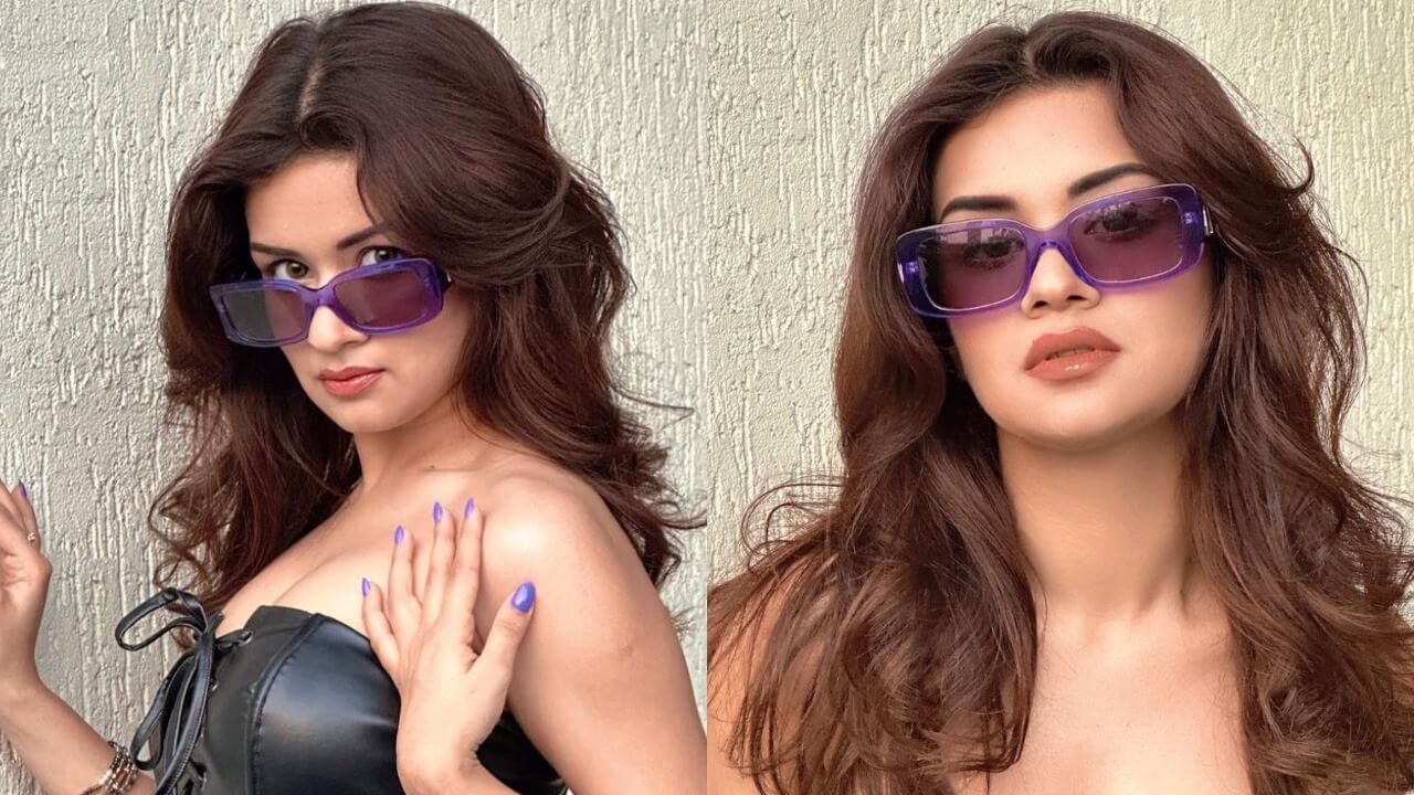 Avneet Kaur burns hearts in black latex outfit, flaunts uber cool purple sunglass swag with perfection 767834
