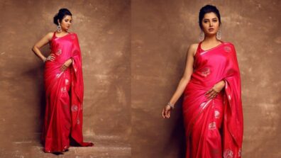 Check Out: Prajakta Mali Looks Gorgeous In Pink Silk Saree