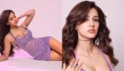 Disha Patani sizzles in lavender shimmery deep-neck midi outfit, see pics